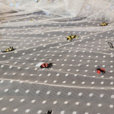 Ткань Сетка с вышивкой (насекомые), 1875